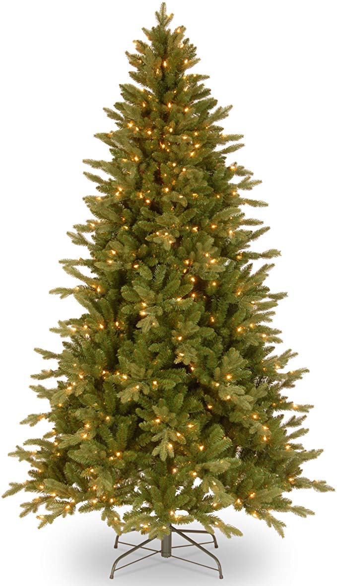 National Tree 7.5 Foot "Feel Real" Avalon Spruce Tree with 500 Clear Lights, Hinged (PEAV7-309-75)