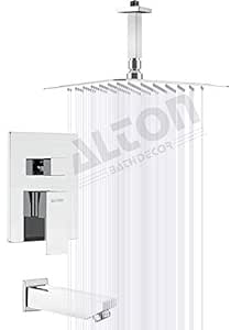 ALTON EDG14155, Brass Concealed Body Diverter Full Set With 12x12 Celling Shower and Bath Tub Spout (Chrome)