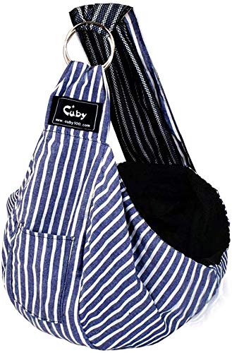 CUBY Hand-Free Revisible Pet Small Dog Sling Carrier Bag Pet Carriers/Bags for Small Dogs and Cats Dog Cat Carrier/Pet Travel Carrier (Updated with Adjustable Shoulder Strap)