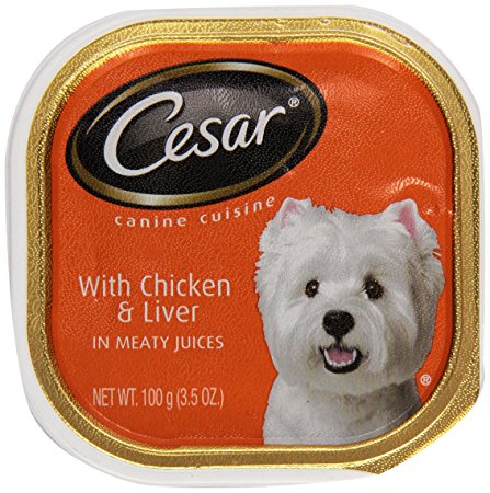 Cesar Canine Cuisine Dog Food,  Chicken & Liver in Meaty Juices, 3.5 oz