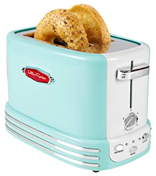 Nostalgia RTOS200AQ Bagel Toaster, 2-Slice, Aqua Blue