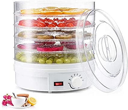 H HUKOER Food Dehydrator Machine, Snacks Food Dryer, Fruit Vegetable Food Jerky Spice,Meat Drying Machine, Snacks Food Dryer,Multiple Use, Multifunction Kichen Dehydrator MachineMultifunction Kichen with 5 Stackable Trays.
