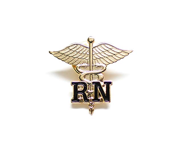 Rn Registered Nurse Emblem Pin Caduceus