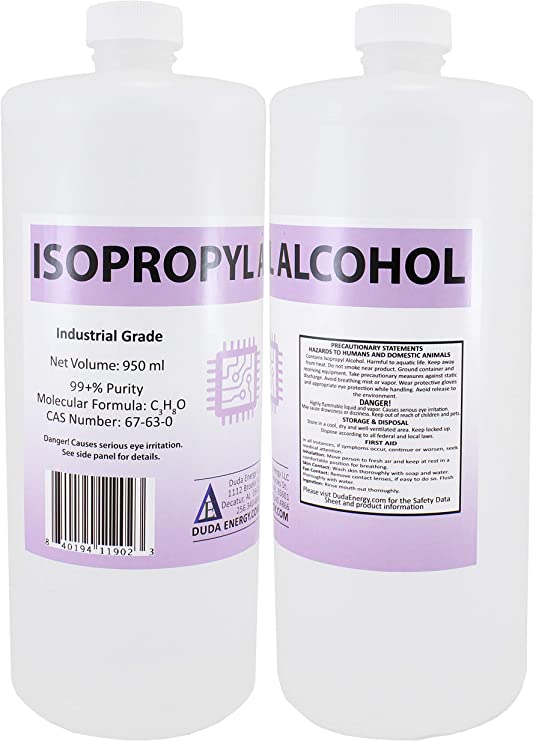 2 x 950ml Bottles of 99.8+% Pure Isopropyl Alcohol Industrial Grade IPA Concentrated Rubbing Alcohol