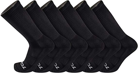 TCK Brands 6-Pair Work & Athletic Casual Crew Socks with Dry IQ Technology For Men & Women