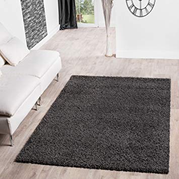 T&T Design Shaggy Rug Long Pile High Pile Modern Carpet, Size:300x400 cm, colour:anthracite