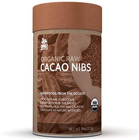 OMG! Superfoods Organic Cacao Nibs - 100% Pure, USDA Certified Organic Cacao Nibs – 8oz