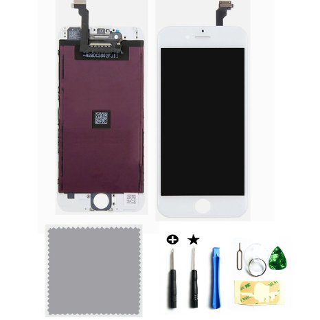 IPhone 6 (4.7 inch) LCD Touch Screen Digitizer Frame Assembly Full Set Replacement with Tools (White )