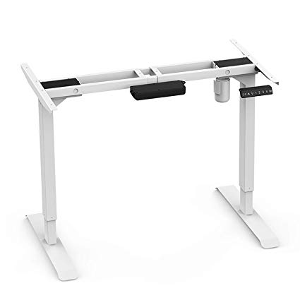 AIMEZO 45" H Electric Stand Up Desk Frame Single Motor 2 Stage Ergonomic Adjustable Standing Desk Base(White)