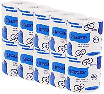 10 Rolls White Toilet Paper Roll,Silky & Smooth Soft Professional Series Premium 3-Ply Toilet Paper, Home Kitchen Toilet Tissue, Soft, Strong and Highly Absorbent Hand Towels for Daily Use (100g/Roll)