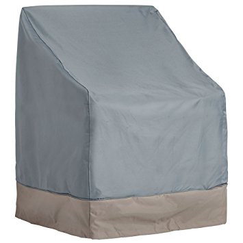 VonHaus Single Patio Chair Cover - ‘The Storm Collection’ Premium Heavy Duty Waterproof Outdoor Furniture Protection - Slate Grey with Beige Trim (30 x 28 x 25 - 40 inches)