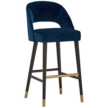 Rivet Whit Contemporary Barstool 41"H, Ink