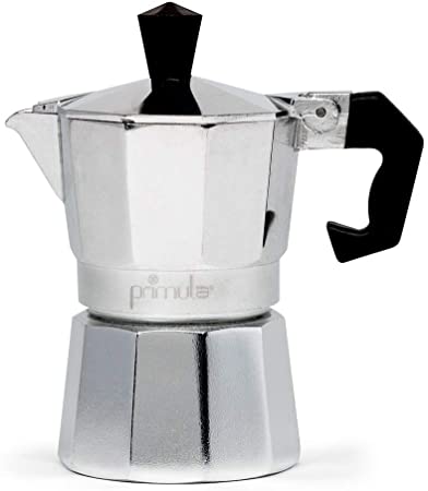 Stovetop Espresso and Coffee Maker, Moka Pot for Classic Italian and Cuban Café Brewing, Cafetera, One Cup, Silver