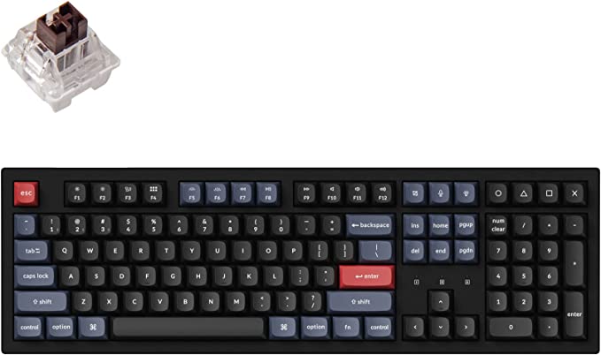 Keychron K10 Pro QMK/VIA Wireless Custom Mechanical Keyboard, Full Size Programmable Macro with Hot-swappable Keychron K Pro Brown Switch, PBT keycap, for Win/Mac/Linux System,White Backlit