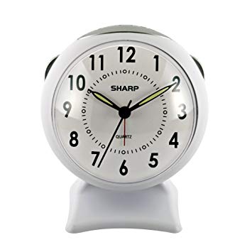 Sharp SPC820B Quartz Analog Alarm Clock (White)