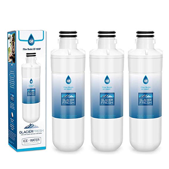 GLACIER FRESH LT1000P Refrigerator Water Filter Compatible with LG LT1000P, LT1000P, LT1000PC, MDJ64844601, 9980 Water Filter, 3 Pack