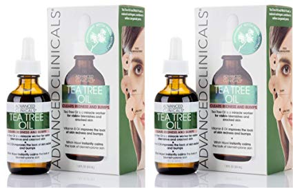 Advanced Clinicals Tea Tree Oil for Redness and Bumps. (Two - 1.8oz)