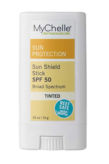 MyChelle Sun Shield Tinted Stick SPF 50, Zinc-Oxide Tinted Sunscreen for All Skin Types, 0.5 fl oz