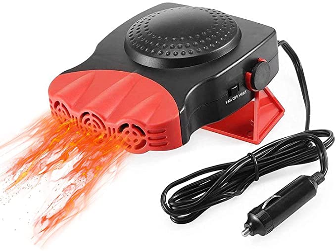 Car Heater Portable Car Fan with Air Purification 12V 150W with Heating and Cooling 2 in 1 Modes for Fast Heating Defrost Defogger and Automobile Windscreen Fan in Cigarette Lighter