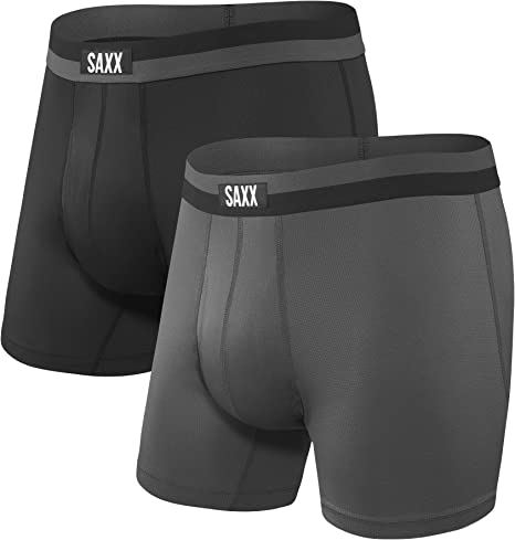 Saxx Men's Underwear -Sport MESH Boxer Briefs with Built-in Pouch Support-Pack of 2