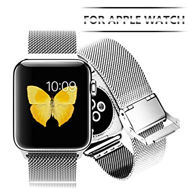 Apple Watch Band, Apple Watch Bracelet, Niutop Premium Quality Milanese Loop Stainless Steel Mesh Bracelet Band Replacement Strap Wrist Band Metal Watch Band for Iwatch Apple Watch & Sport & Edition 42mm with Band Metal Clasp- One Year No Hassle (42mm)