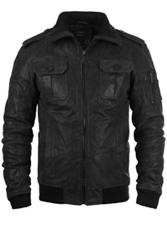 SOLID Fash Men's Leather Field Jacket
