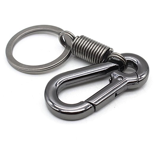 Nuoxinus Classic Retro Style Simple Keychain Strong Carabiner Shape Key Chains Ring Keyring Key Fob Holder for Men Women