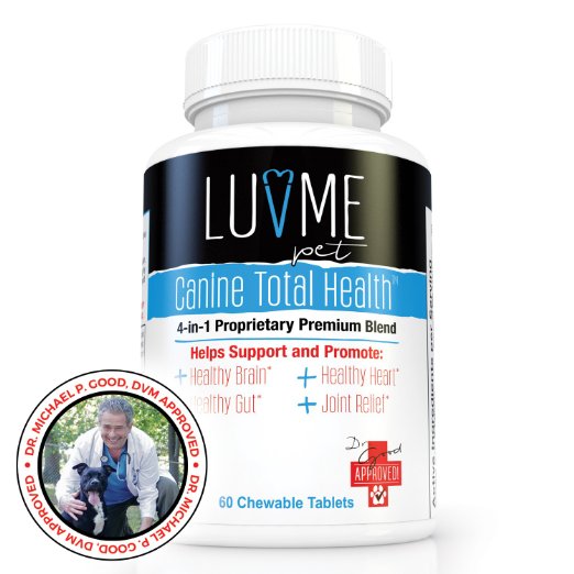 Probiotics For Dogs Canine Total Health By LuvMePet Veterinarian Formulated With Over 3 Billion CFU's & 4-1 Proprietary Blend Supports Healthy Brain, Gut, Heart, Joint & Coat.