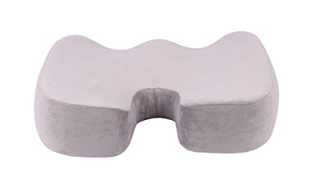 Lovehome Memory Foam Coccyx Seat Cushion Chair Cushion Alleviates Lower Back or Sciatica Pain (Grey)