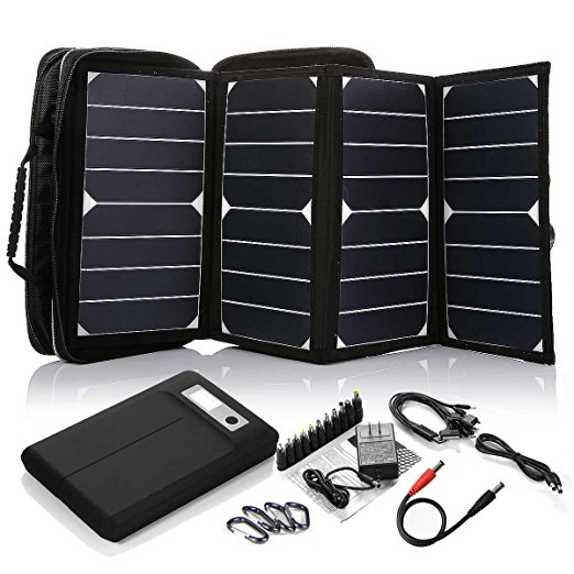 ECEEN 26 Watts Foldable Solar Panel Power Kits Portable Solar Charger Bag (USB Port   18V Dc Output)   16K mAh Laptop Power Battery Pack for Smart Cell Phones, Notebooks, Laptops etc. Devices