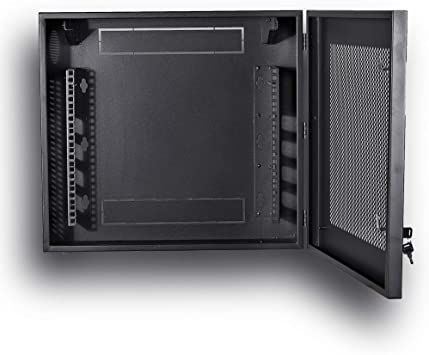 Kenuco Heavy Duty 16 Gauge Steel DVR Security Lockbox and Swing Open Top 24'' x 21'' x 7'' - (Black)