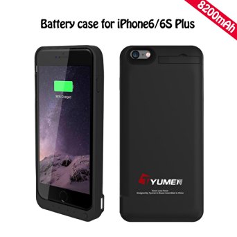 iPhone 6 Plus Battery Case/ 8200mAh TYUMEN TM-6SP2 Power Case For iPhone 6S Plus/ Ultra Slim Backup Power Case, MFi Certified External Battery Phone Case (iPhone 5.5 Inch)[Black]