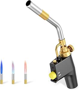 MAPP Gas Torch, SenDeluz Trigger Start Propane Torch Portable High Intensity Torch Head Plumbing Soldering Blow Torch Professional Brazing Torch for Welding Machine Maintenance Cooking Melting