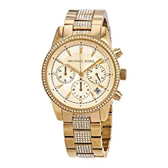 Michael Kors Women's Ritz Chronograph Gold-Tone Stainless Steel Watch MK6484