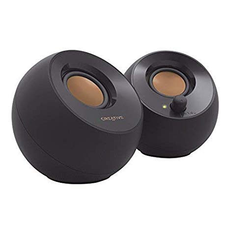 Creative Pebble 2.0 USB-Powered Desktop Speakers with Far-Field Drivers and Passive Radiators for PCs and Laptops (Black)