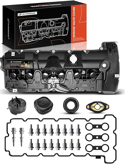 A-Premium Engine Valve Cover with Gasket & Bolts & Seals Compatible with BMW 128i 328i 528i 328xi 528xi 328i xDrive 528i xDrive X3 X5 Z4 2006-2013 L6 3.0L Gas 11127552281