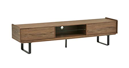 Rivet Industrial Metal Leg TV Media Console, Walnut