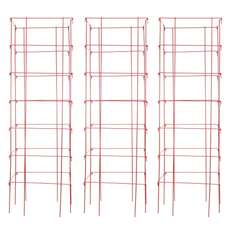 Burpee Extra Large Heavy Gauge Red Tomato Cage | 3 Cages | 18" x 18" x 58" | Made in the USA