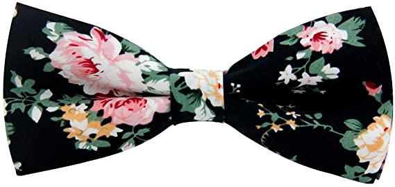 Mantieqingway Men's Cotton Bowties Printed Floral Neck Bow Tie
