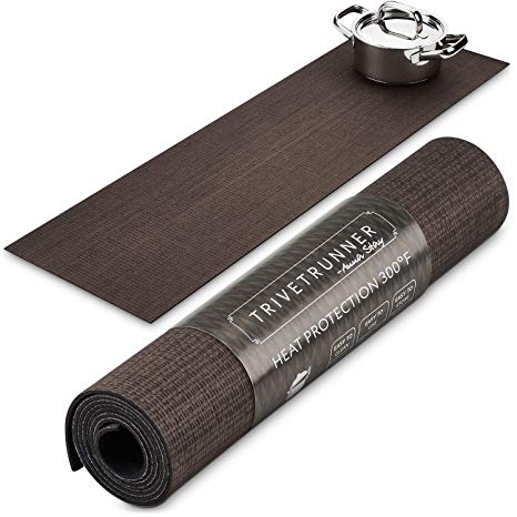 Trivetrunner:Decorative Trivet and Kitchen Table Runners Handles Heat Up to 300 F Protects Countertops and Surfaces from Hot Plates, Pots and Dishware (Warm Gray)