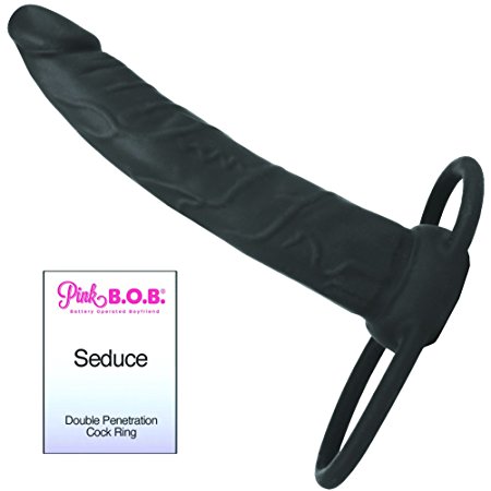 Silicone Double Penetration Cock Ring Penis Enhancer Dildo Sex Toy