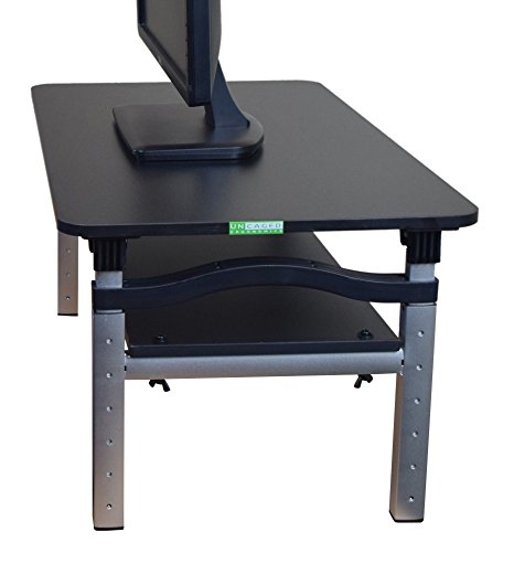 Uncaged Ergonomics LIFT Tall Adjustable Height Computer Monitor Stand Riser for Sitting & Standing, Black (LIFTb)