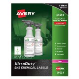Avery UltraDuty GHS Chemical Labels for Laser Printers 3-12 x 5 200 Pack 60503