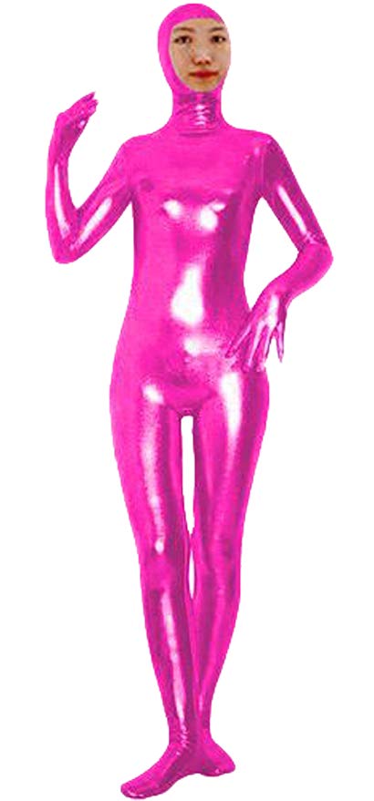 VSVO Shiny Spandex Open Face Full Bodysuit Zentai Suit for Adults and Children