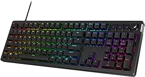 HyperX Alloy Rise – Hot-Swappable Mechanical Gaming Keyboard, PC, Ambient Light Sensor, Gasket Mounted, Linear Switches