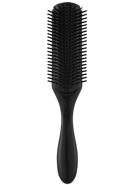 Hair Brush for Women Men Curly Wet or Dry Hair Classic Detangling Brushes 9 Row for Natural Thick Hair, Blow Styling Separating, Shaping Defining Curls Tools Travel Bristle Hairbrush