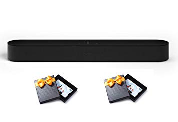 Sonos Beam - Smart TV Sound Bar with Amazon Alexa Built-in - Black with $100 of Amazon.com Gift Cards (2 $50 Gift Cards)