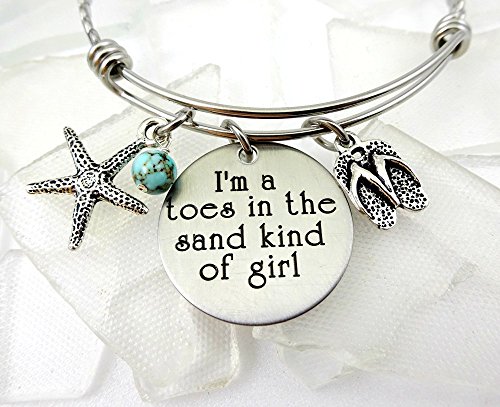 A Toes In the Sand Kind of Girl Silver Bracelet or Necklace