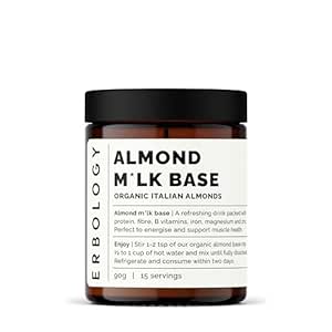 100% Organic Almond Milk Base 7.1 oz - Small-batch, Cold-pressed from Fresh Almonds - Straight from Farm in Italy - Non-GMO - Recyclable Glass Bottle