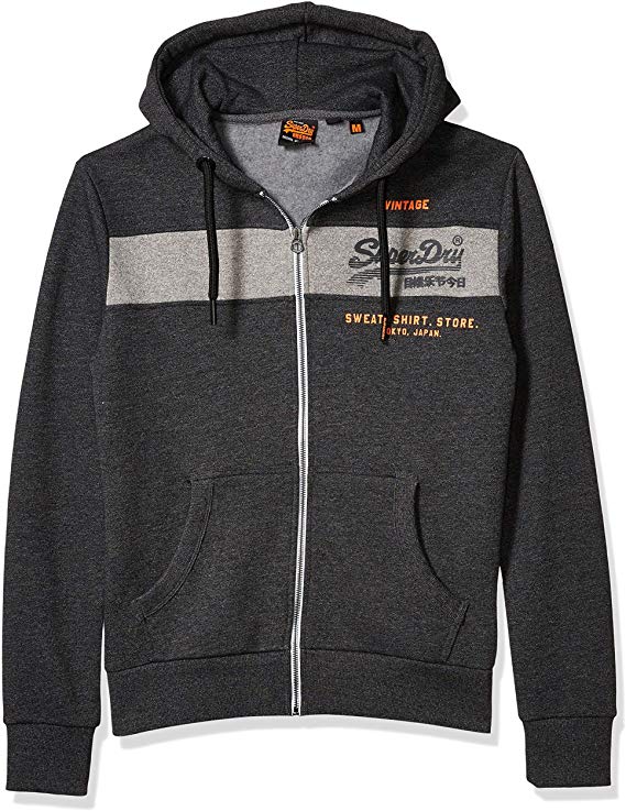 Superdry Men's Sweat Shirt Shop Magma Panel Zip Hoodie